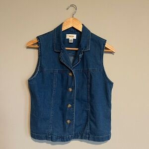 Talbots Blue Button Down Denim Vest
